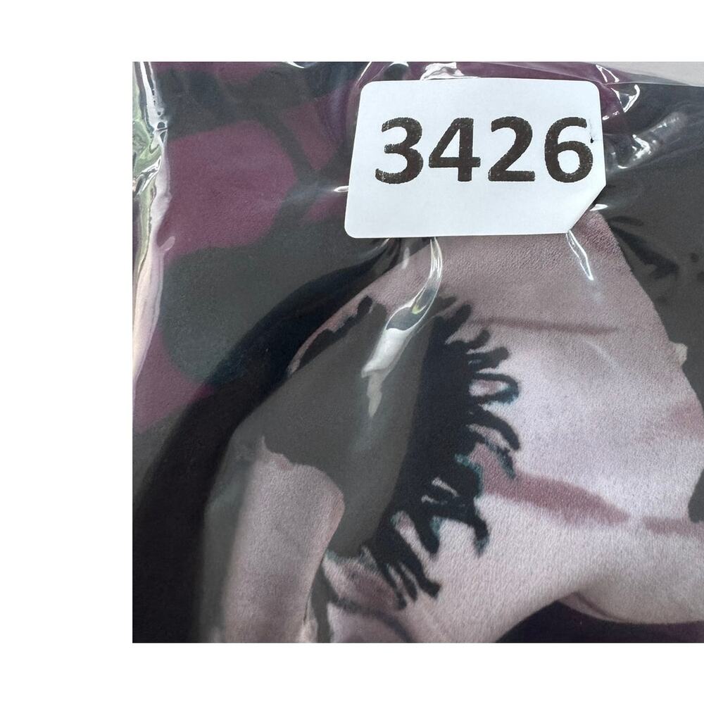 Banana Republic Factory XS Blouse Sleeveless Purple Black White Floral - Picture 7 of 7